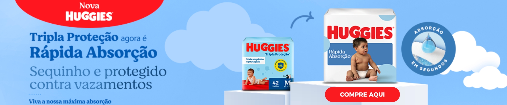 Fralda Huggies Rápida Absorção - azul
