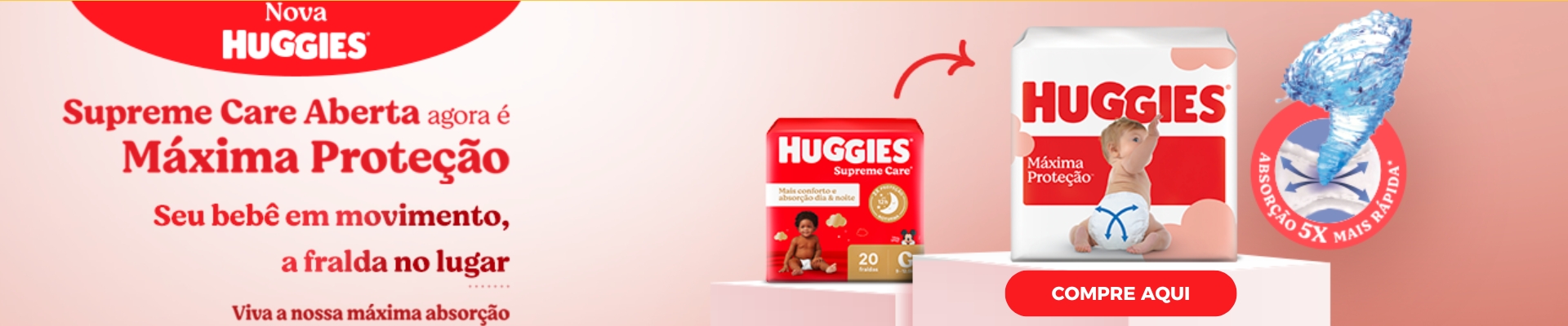 Fralda Huggies Máxima Proteção - vermelha