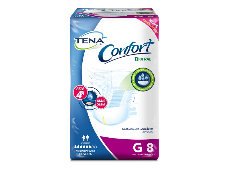 FRALDA GERIÁTRICA TENA C/8 CONFORT PLUS G