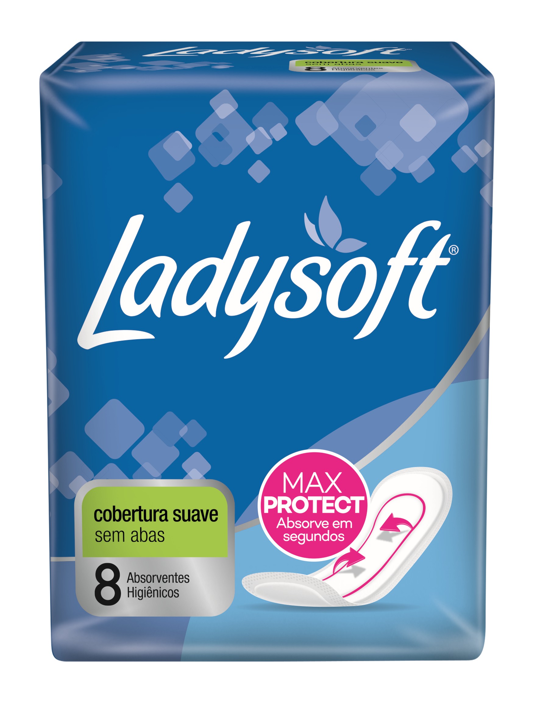 ABSORVENTE SEM ABAS LADYSOFT C/8 NORMAL COBERTURA SUAVE