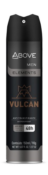 DESODORANTE AERO ANTITRANSPIRANTE ABOVE ELEMENTS VULCAN AÇO 90G