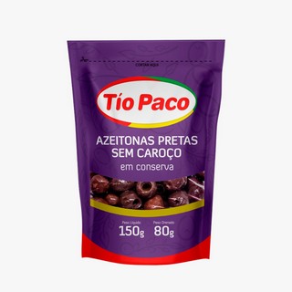 AZEITONA TIO PACO PRETA SEM CAROÇO SACHÊ 80G