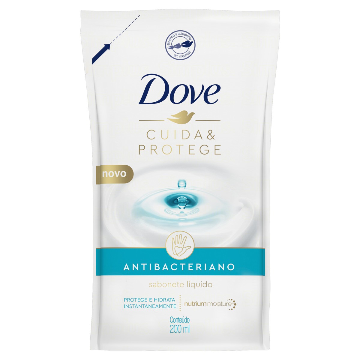 SABONETE LÍQUIDO ANTIBACTERIANO DOVE CUIDA & PROTEGE SACHÊ 200ML REFIL