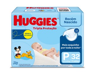 FRALDA INFANTIL HUGGIES C/32 TRIPLA PROTEÇÃO JUMBO P