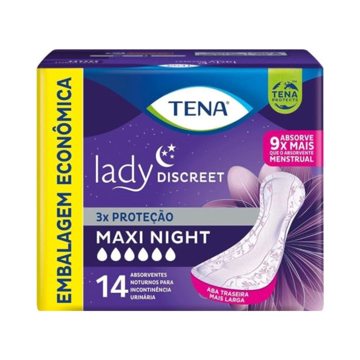 ABSORVENTE GERIÁTRICO TENA LADY DISCREET  MAXI NIGHT C/14 UND