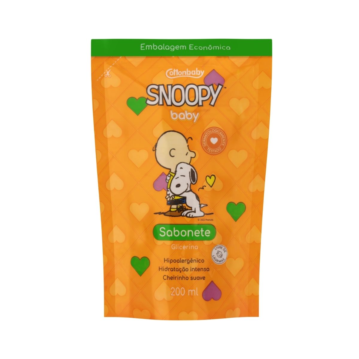 REFIL SABONETE LÍQUIDO COTTONBABY SNOOPY BABY GLICERINA 12X200ML