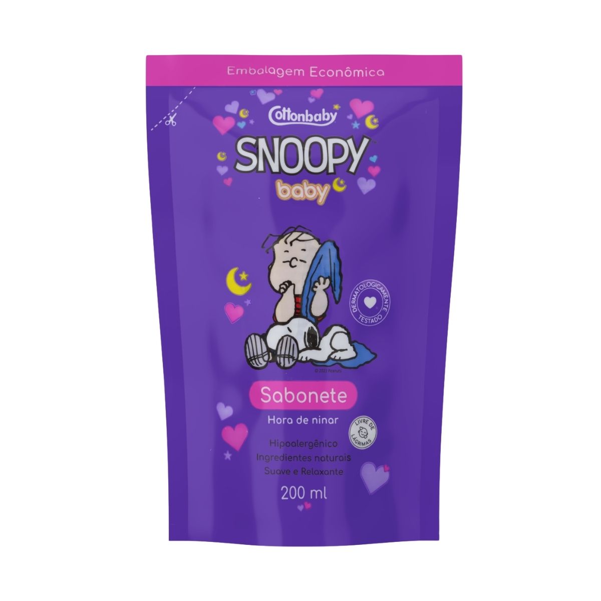 REFIL SABONETE LÍQUIDO COTTONBABY SNOOPY BABY HORA DE NINAR 12X200ML