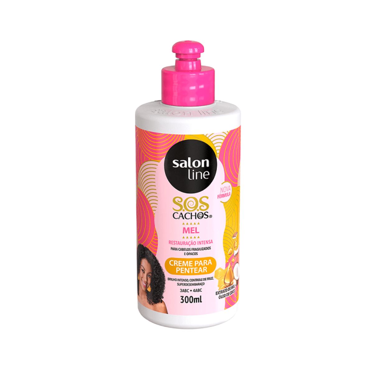 CREME PARA PENTEAR SALON LINE SOS  MEL CACHOS INTENSOS 300ML
