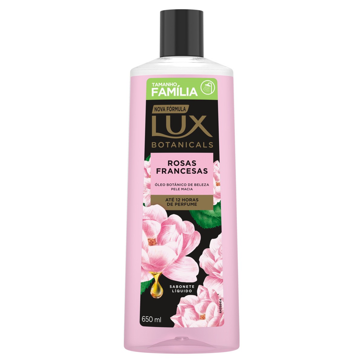 SABONETE LÍQUIDO ROSAS FRANCESAS LUX BOTANICALS FRASCO 650ML TAMANHO FAMÍLIA