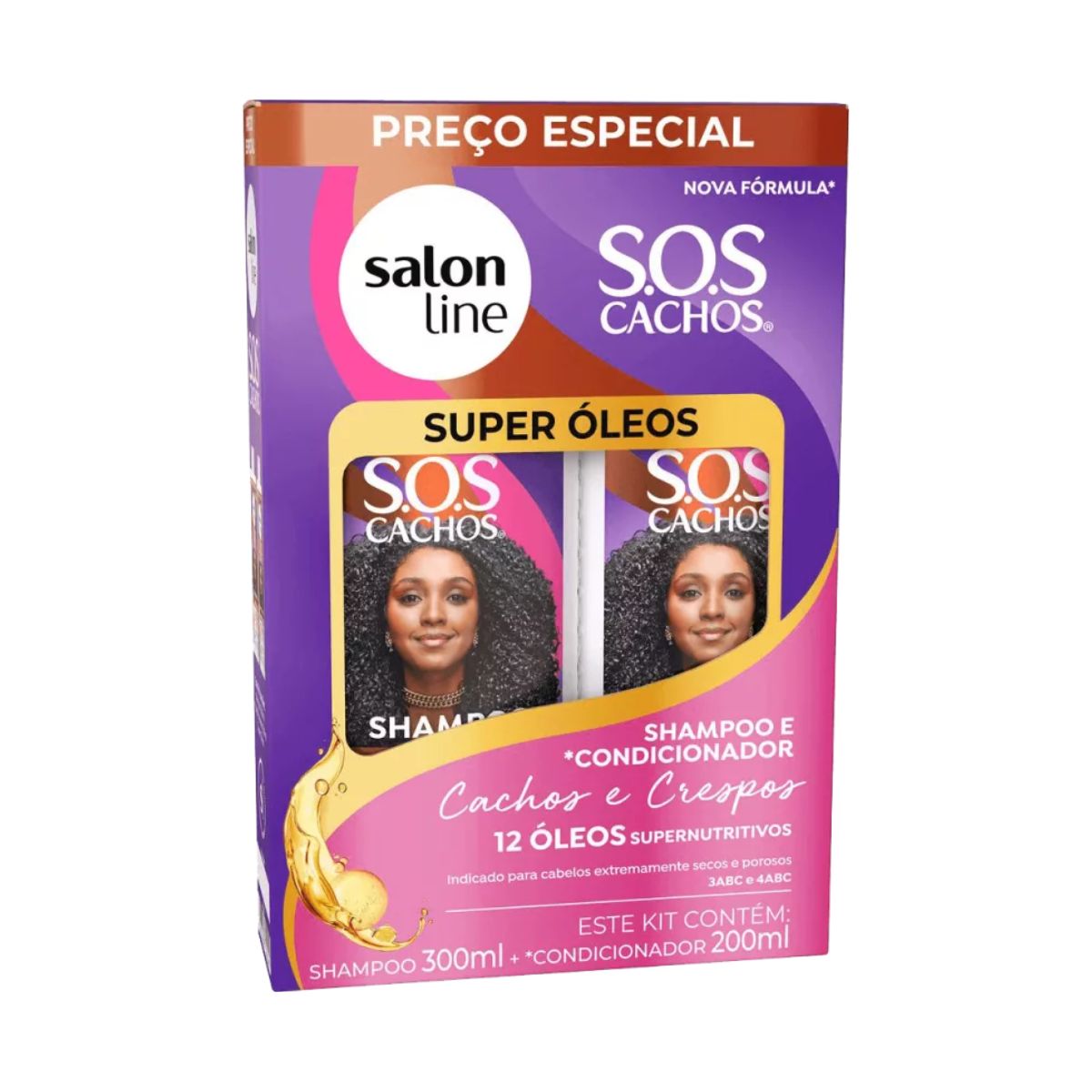 SOS KIT SHAMPOO 300ML + CONDICIONADOR 200ML SUPER OLEOS