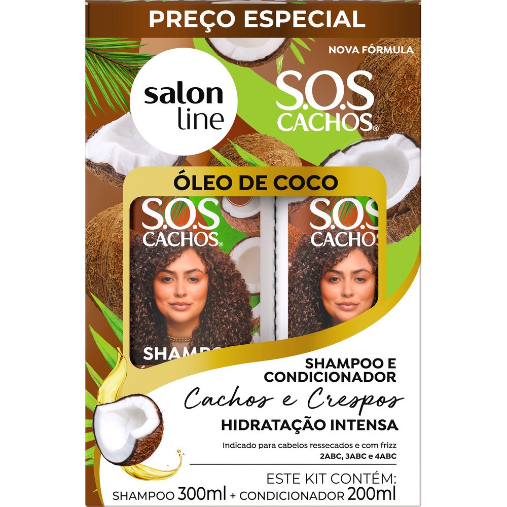 SOS KIT SHAMPOO 300ML + CONDICIONADOR 200ML OLEO DE COCO