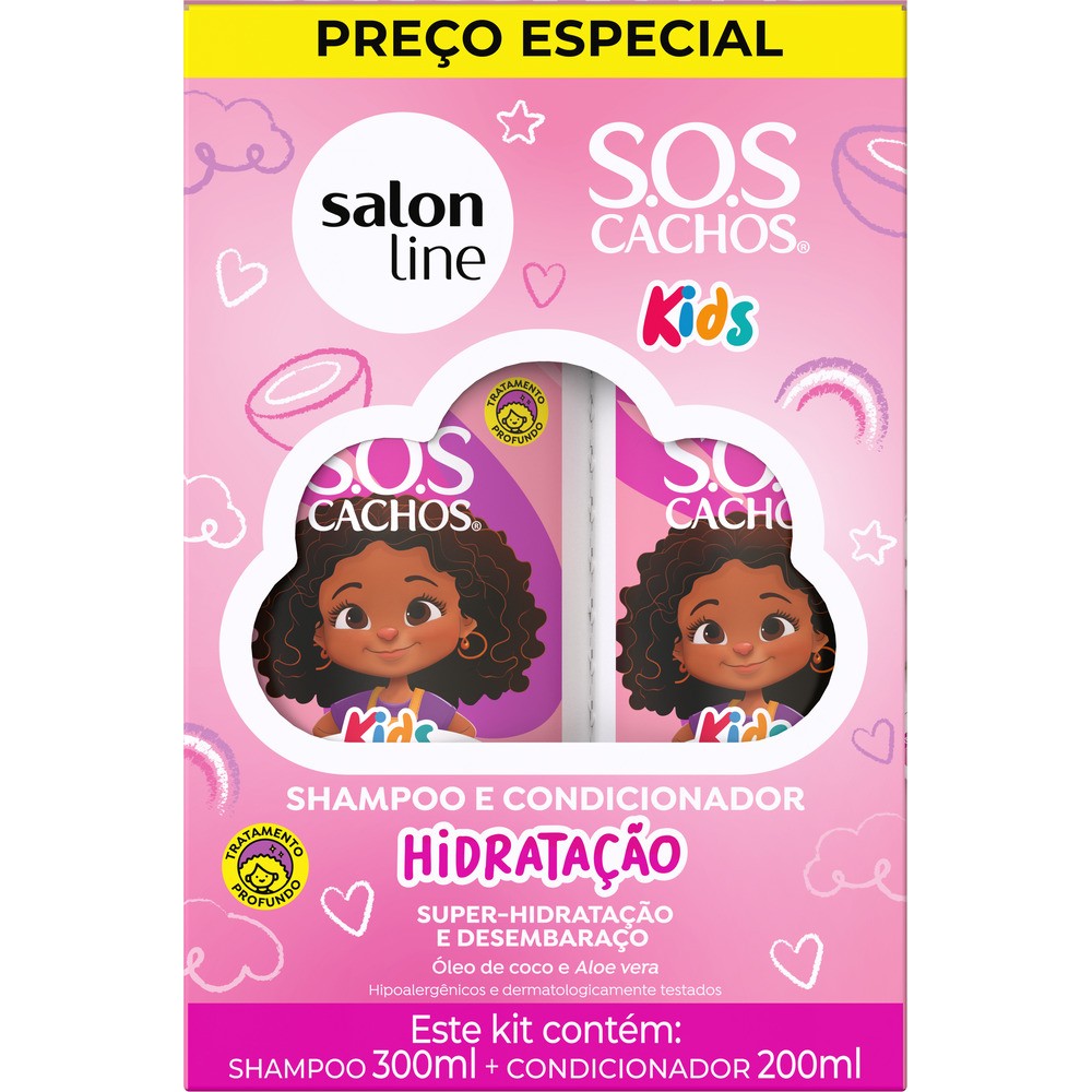 SOS KIT SHAMPOO 300ML + CONDICIONADOR 200ML HIDRATACAO KIDS