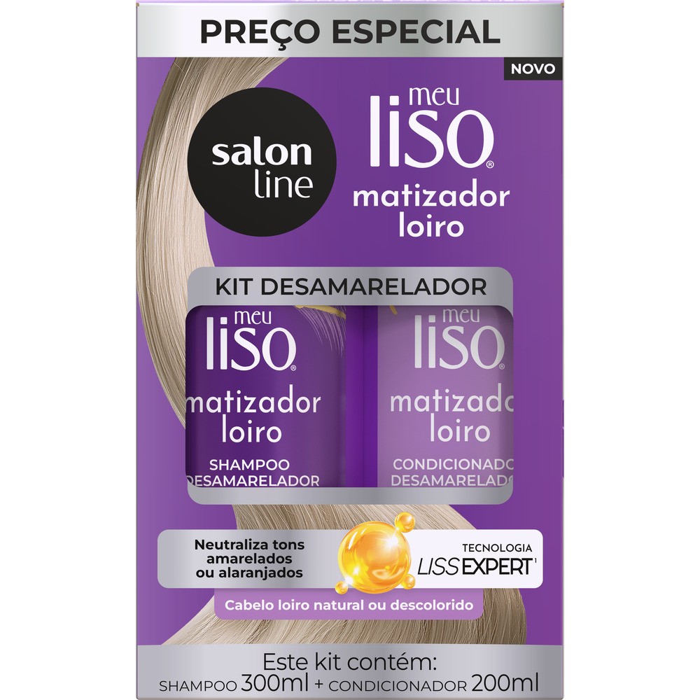 MEU LISO KIT SHAMPOO 300ML + CONDICIONADOR 200ML MATIZ LOIRO