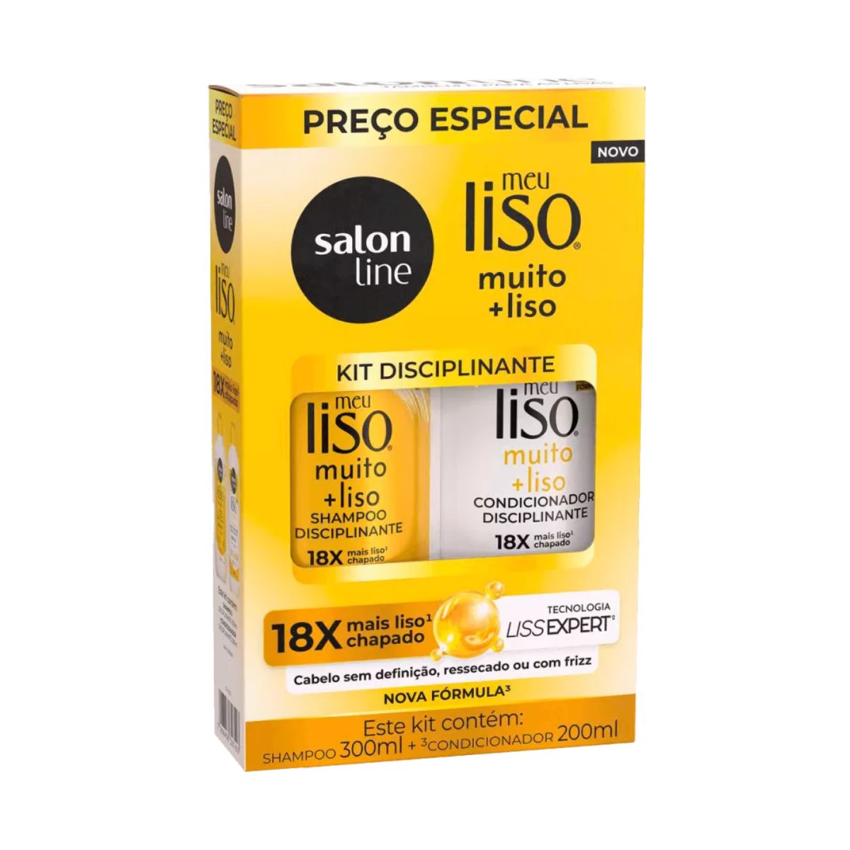 MEU LISO KIT SHAMPOO 300ML + CONDICIONADOR 200ML MUITO+LISO