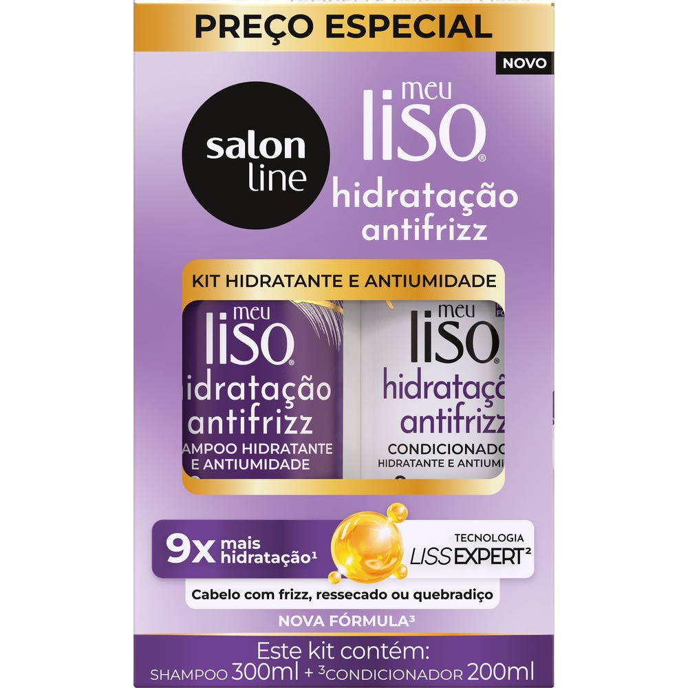 MEU LISO KIT SHAMPOO 300ML + CONDICIONADOR 200ML ANTIFRIZZ