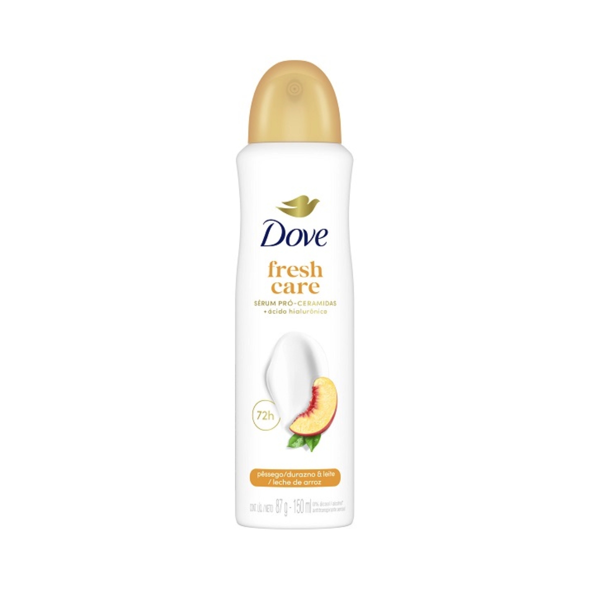 ANTITRANSPIRANTE AEROSSOL PÊSSEGO & LEITE DE ARROZ DOVE FRESH CARE 150ML SPRAY