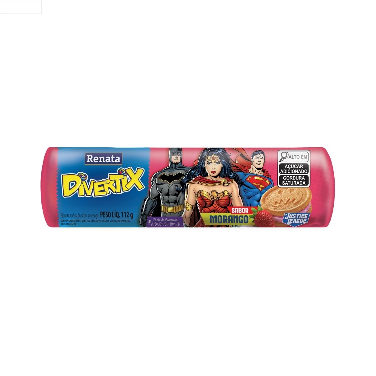 BISCOITO RENATA RECHEADO MORANGO 112 GR