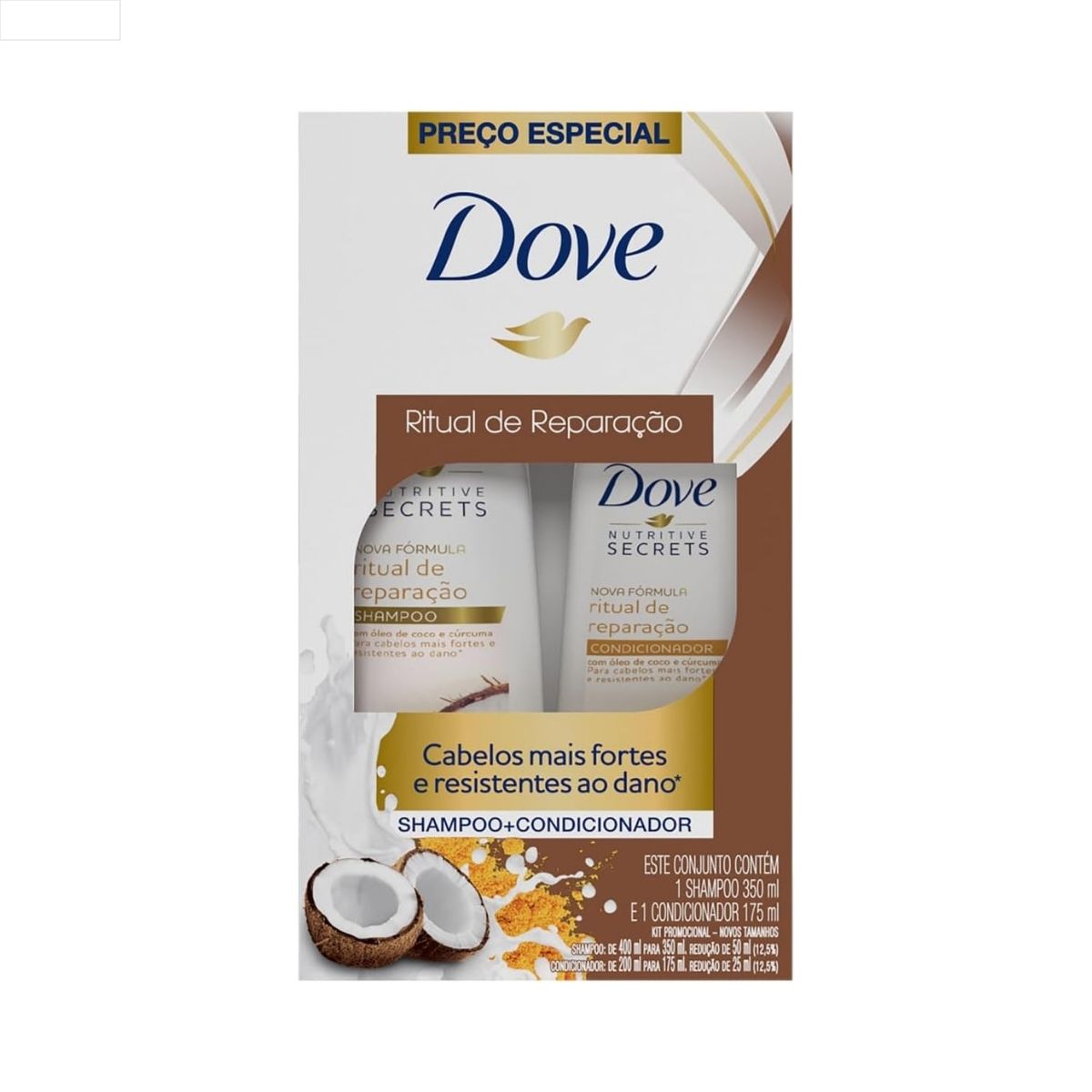 KIT SHAMPOO 350ML + CONDICIONADOR 175ML DOVE UMECTAÇÃO + COCO ANTIOXI