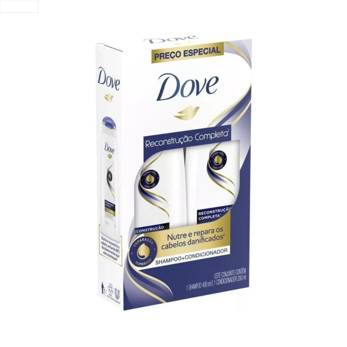 KIT SHAMPOO 350ML + CONDICIONADOR 175ML DOVE RECONSTRUÇÃO + AMINOÁCIDO