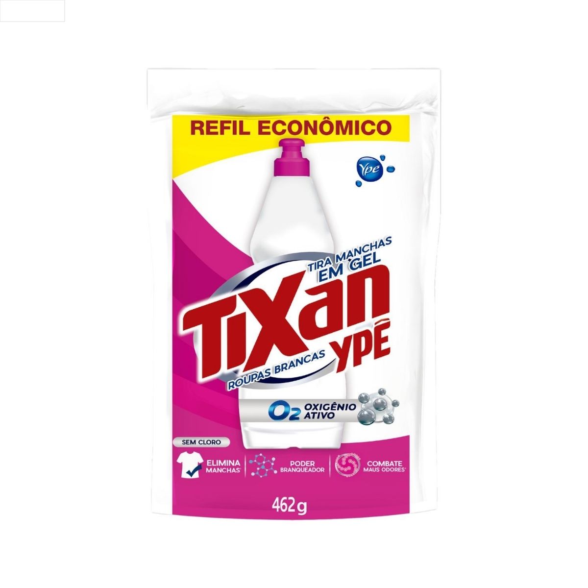 TIRA-MANCHAS GEL ROUPAS BRANCAS TIXAN YPÊ SACHÊ 462G REFIL ECONÔMICO