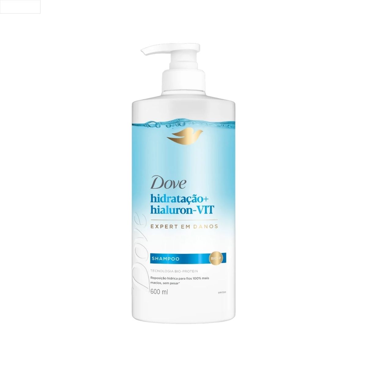 SHAMPOO DOVE HIDRATAÇÃO + HIALURON-VIT FRASCO 600ML PUMP