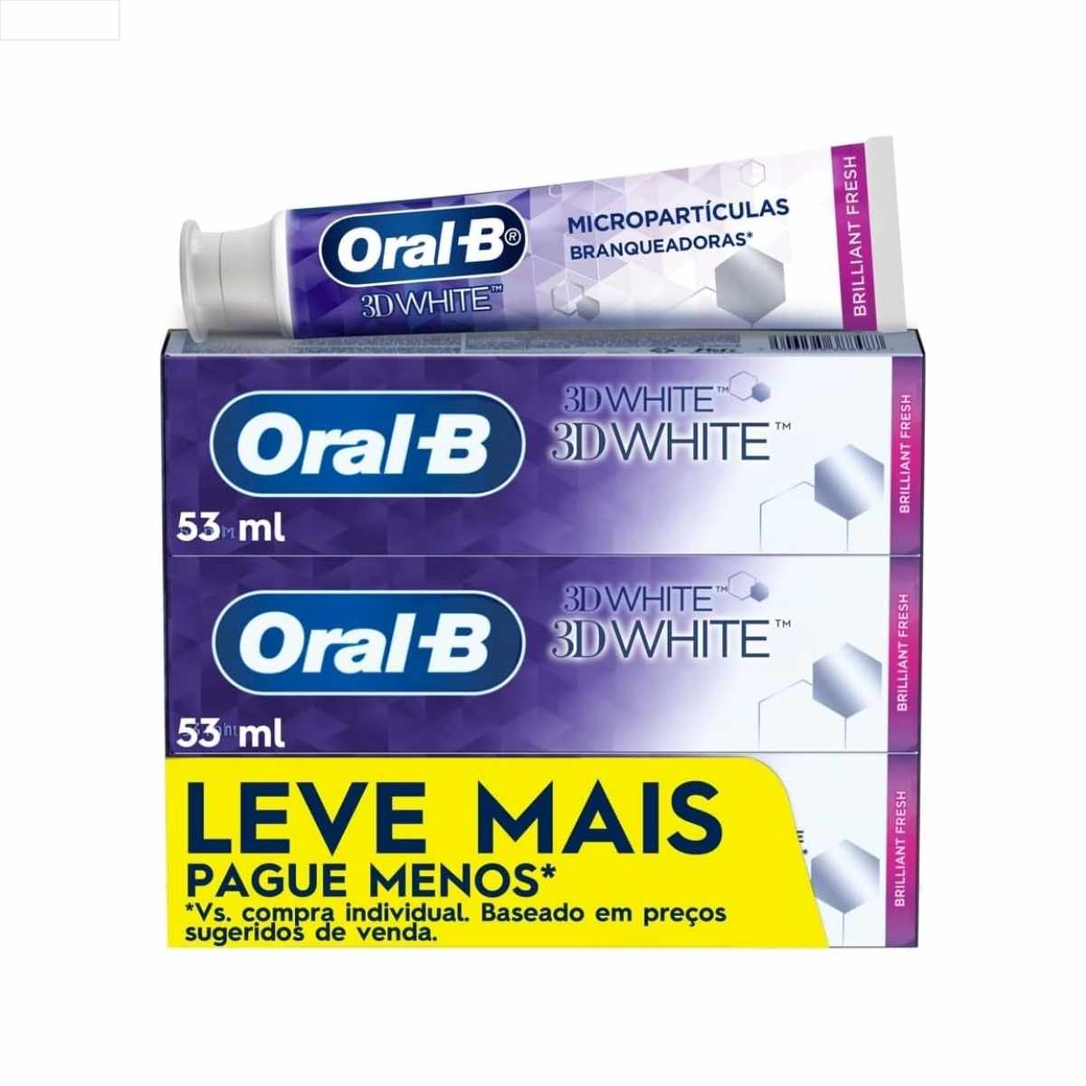 CREME DENTAL ORAL-B 3D WHITE LEVE 3 PAGUE 2 70G