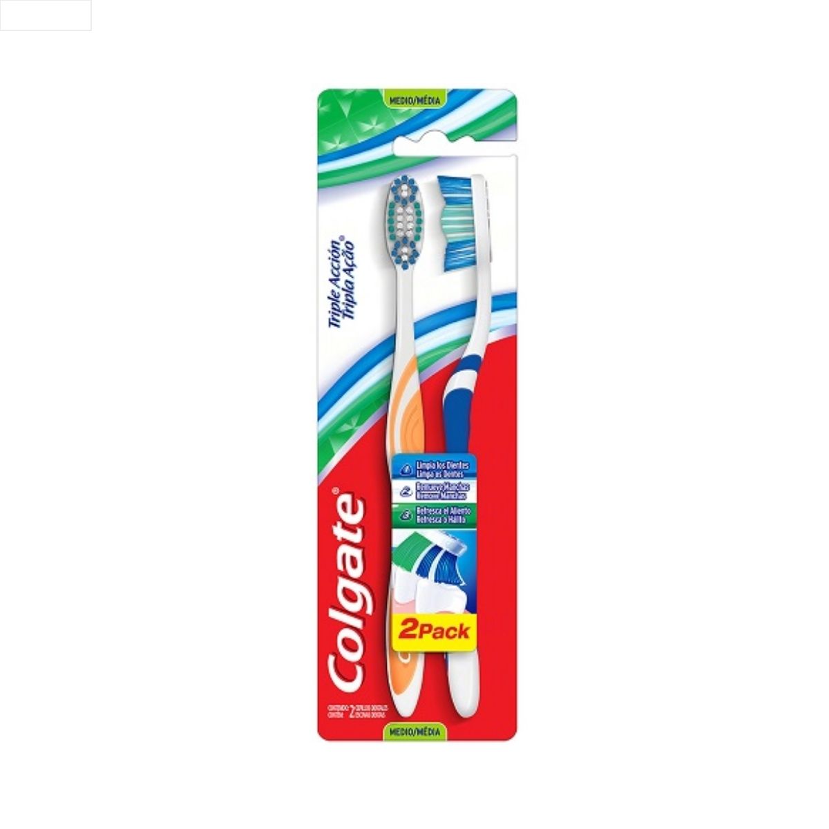 ESCOVA DENTAL MÉDIA COLGATE TRIPLA AÇÃO LEVE 2 PAGUE 1