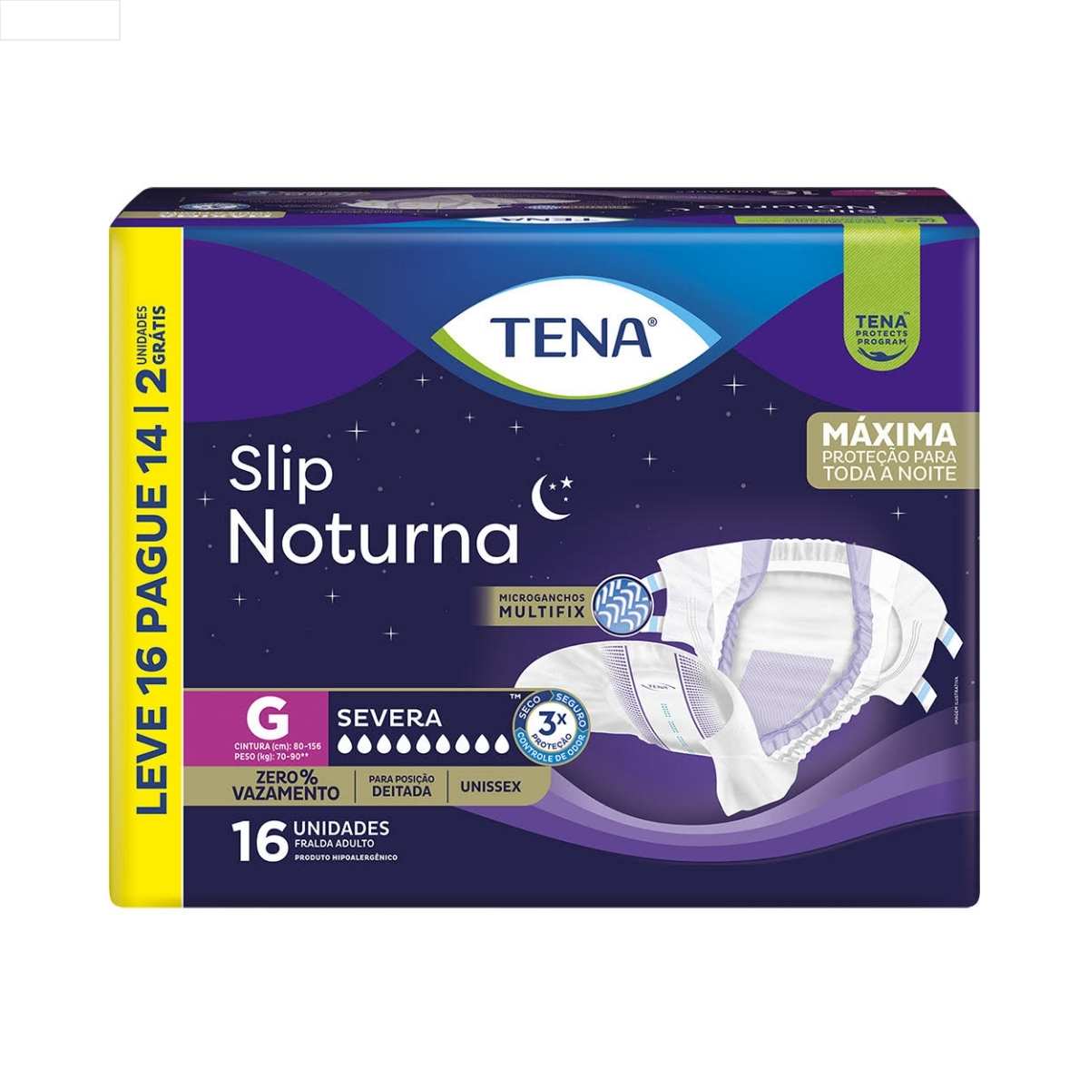 TENA FRALDA SLIP NOTURNA L16P14U X4 G