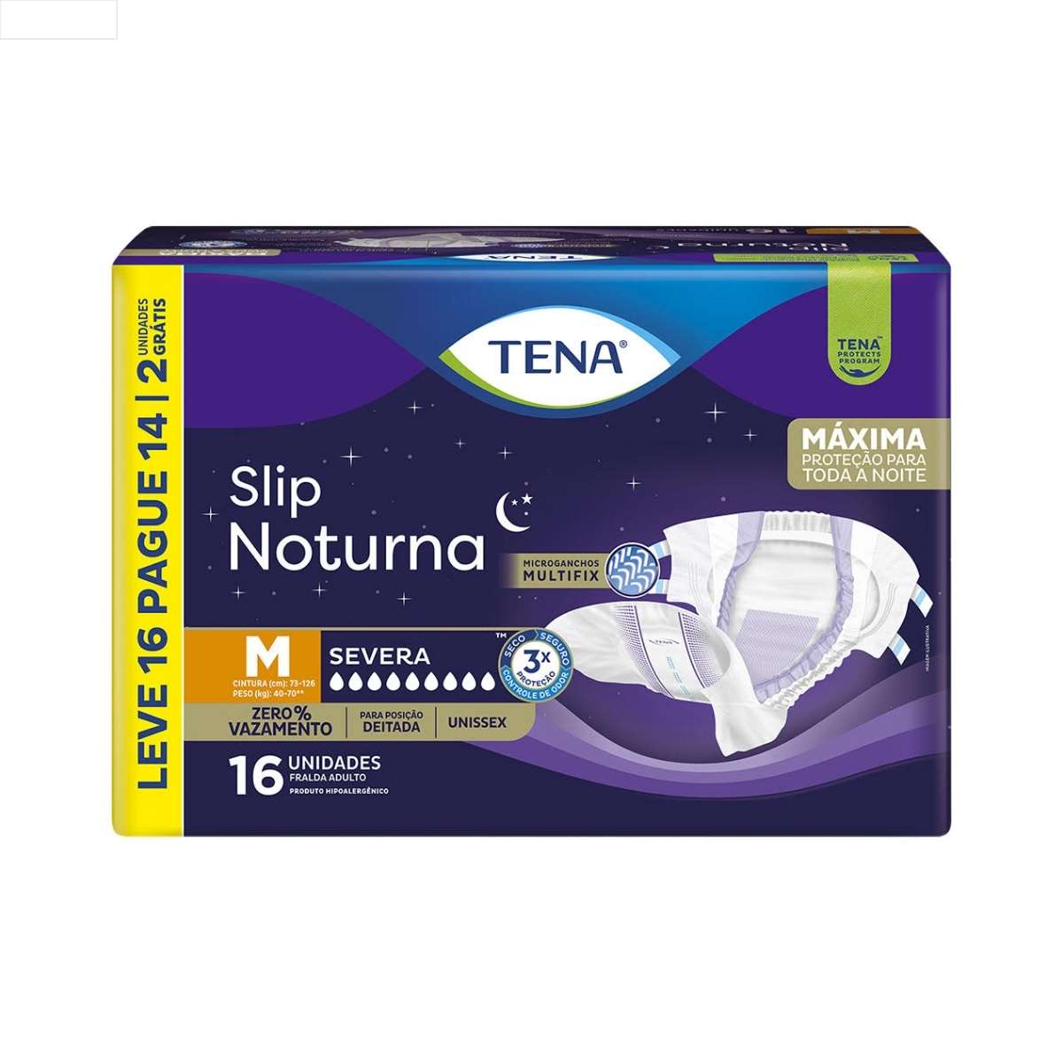 TENA FRALDA SLIP NOTURNA L16P14U X4 M