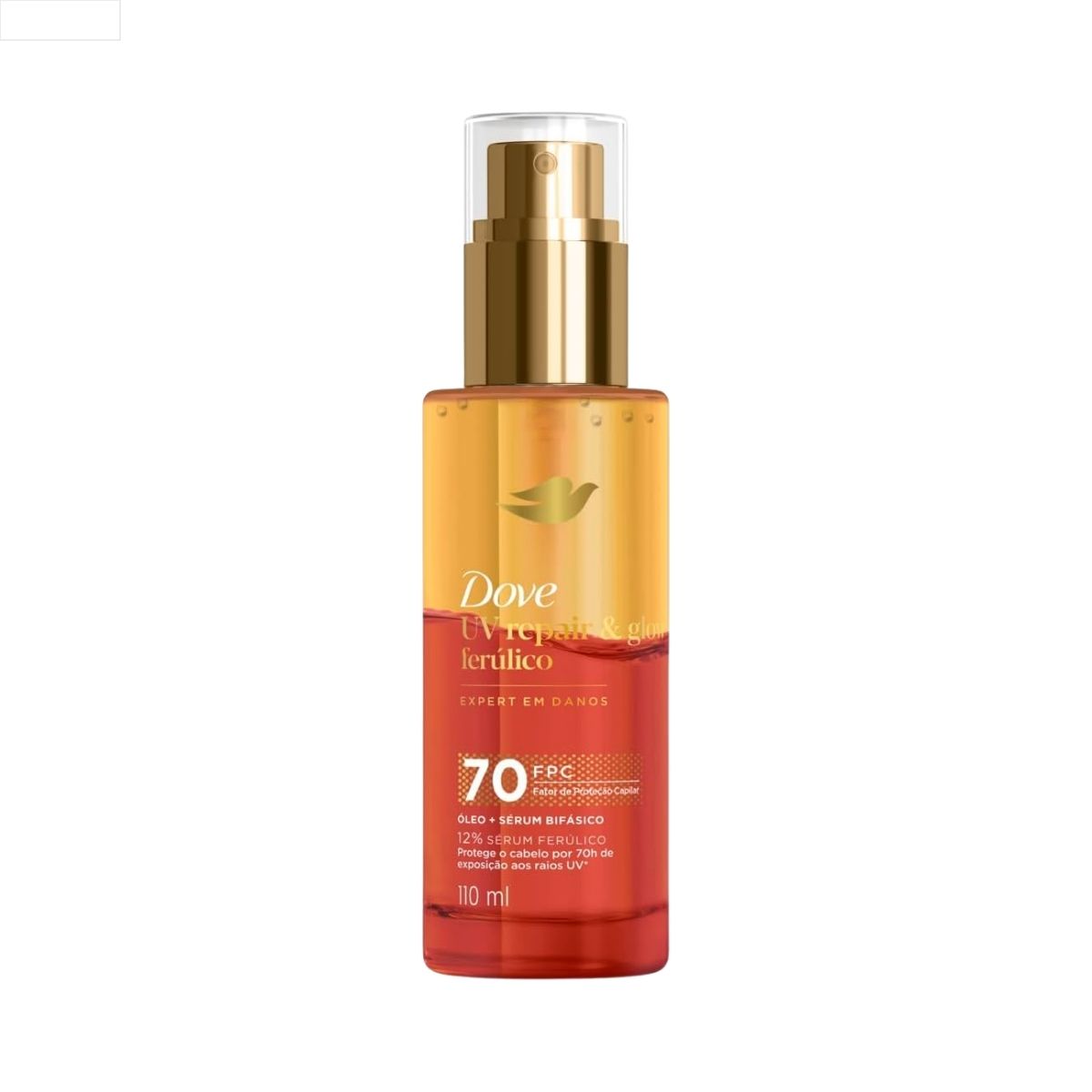ÓLEO E SÉRUM BIFÁSICO DOVE UV REPAIR & GLOW + FERÚLICO FRASCO 110ML SPRAY