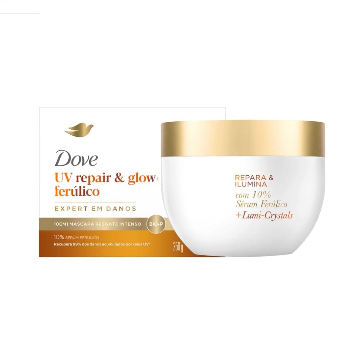 MÁSCARA DE RESGATE DOVE UV REPAIR & GLOW + FERÚLICO CAIXA 250G