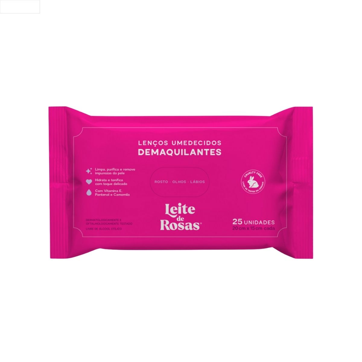 LENÇO UMEDECIDO DEMAQUILANTE LEITE DE ROSAS