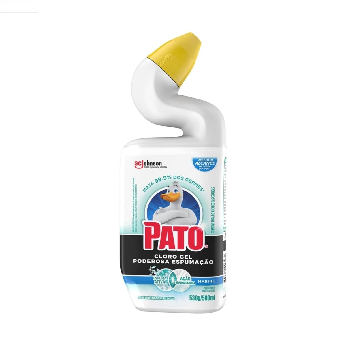 DESINFETANTE CLORO GEL MARINE PATO PODEROSA ESPUMAÇÃO SQUEEZE 500ML