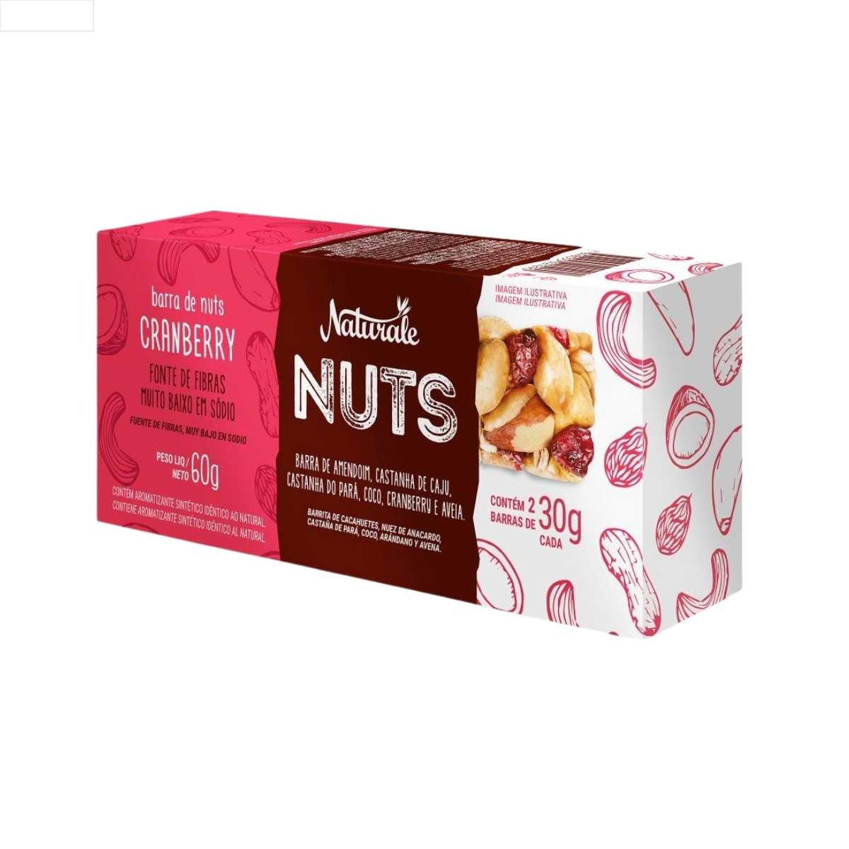 BARRA DE NUTS CRANBERRY NATURALE CX C/ 6 DP 12X30G