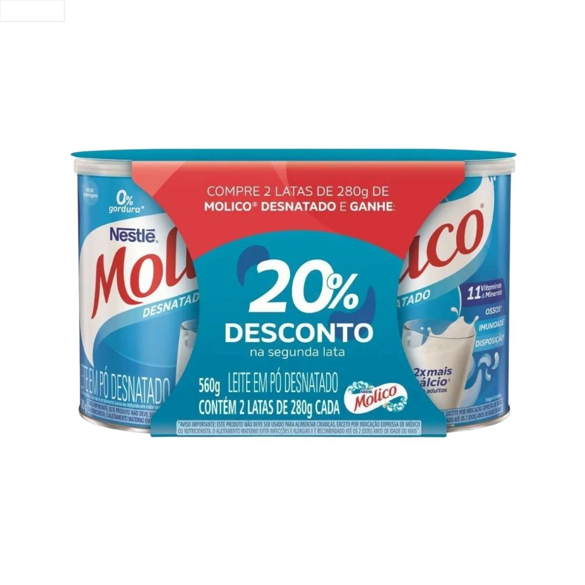 LEITE EM PÓ MOLICO DESNATADO 2UN 280G