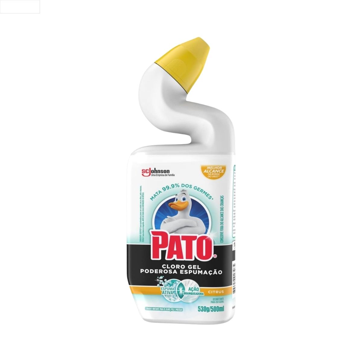 DESINFETANTE CLORO GEL CITRUS PATO PODEROSA ESPUMAÇÃO SQUEEZE 500ML
