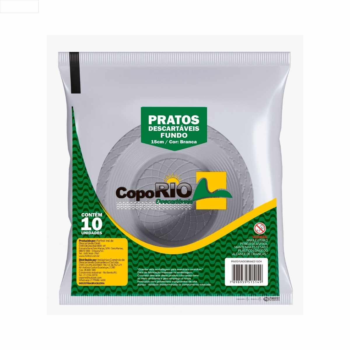 PRATO FUNDO BRANCO 15CM CX.250 UND