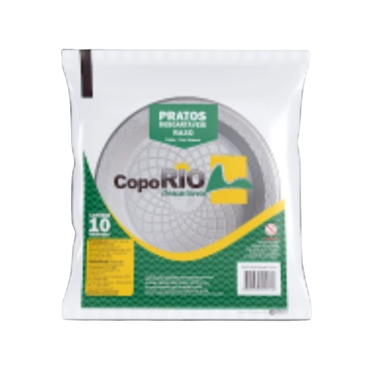 PRATO RASO BRANCO 15CM CX.250 UND