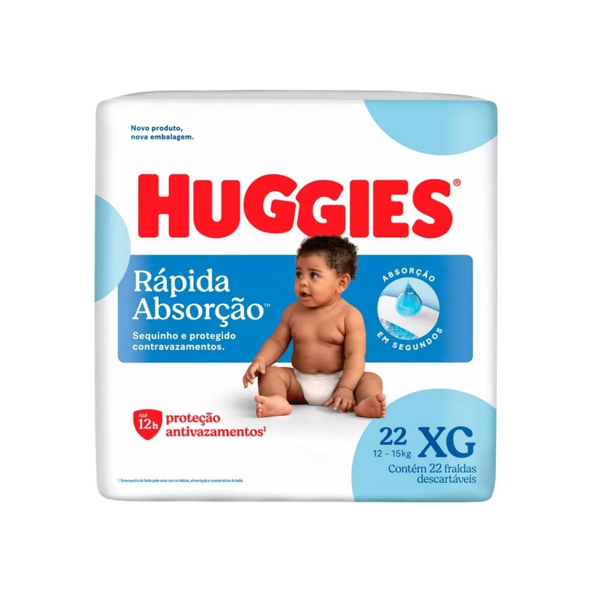 FRALDA INFANTIL HUGGIES C/22 TRIPLA PROTEÇÃO JUMBO XG