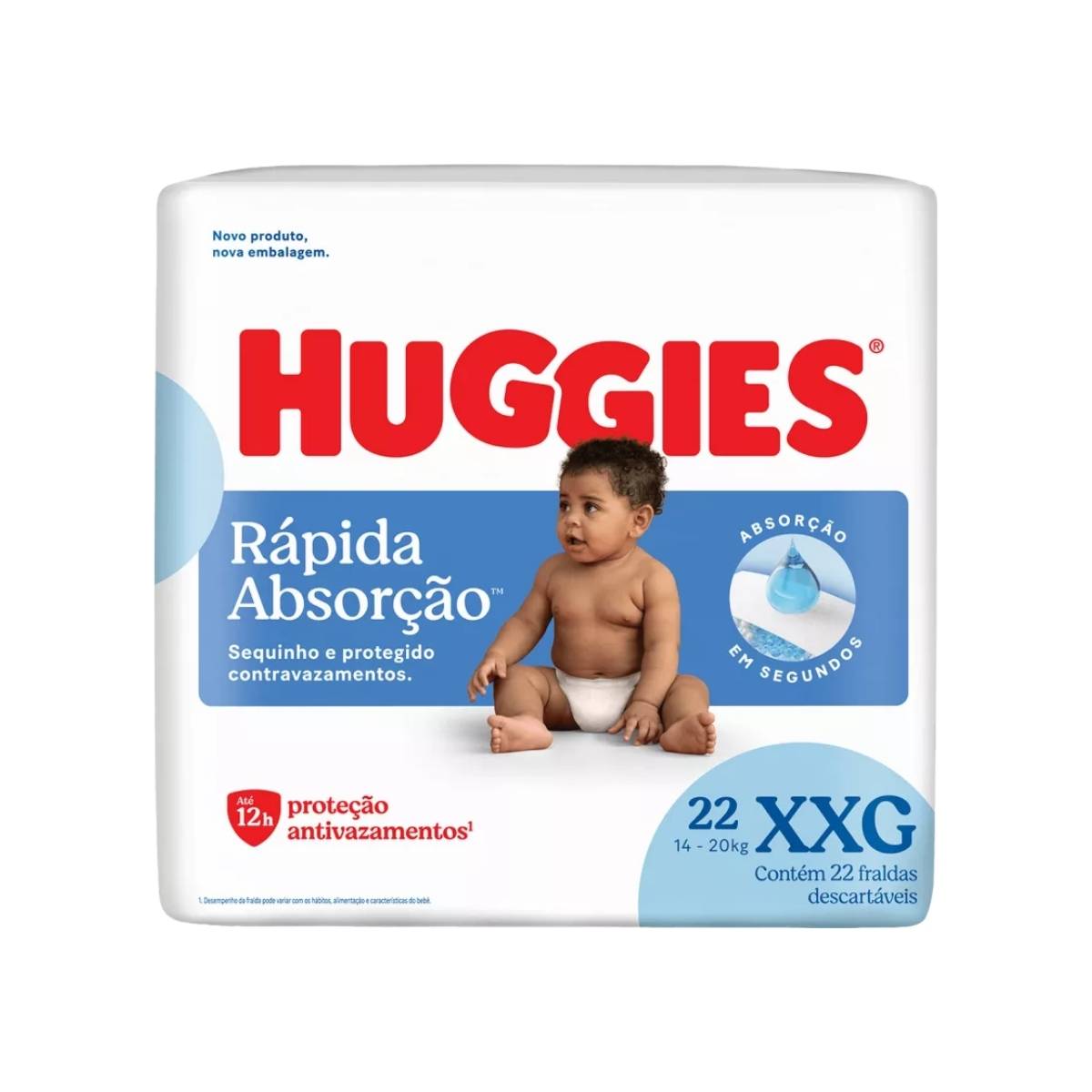 FRALDA INFANTIL HUGGIES C/22 TRIPLA PROTEÇÃO JUMBO XXG