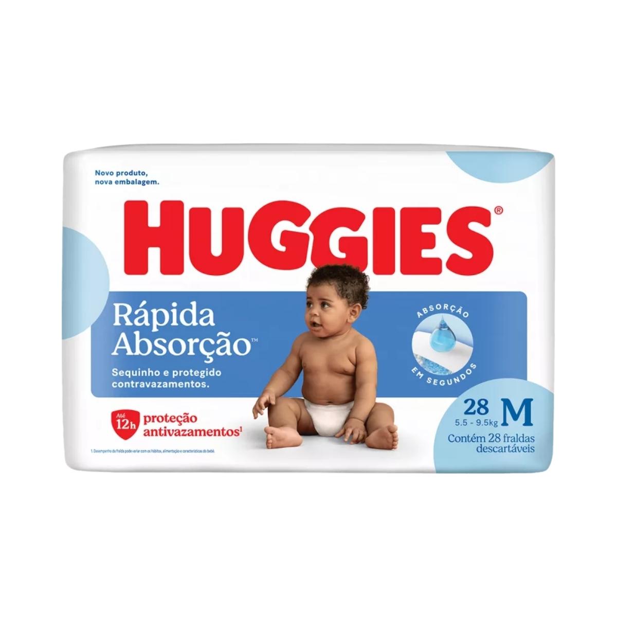 FRALDA INFANTIL HUGGIES C/328 TRIPLA PROTEÇÃO JUMBO M