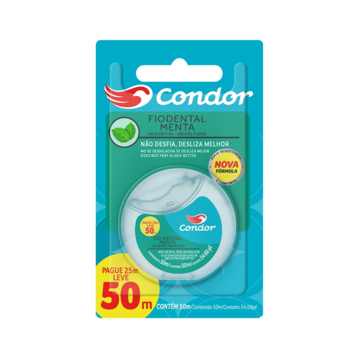 FIO DENTAL CONDOR MENTA 50M LEVE 50M PAGUE 25M