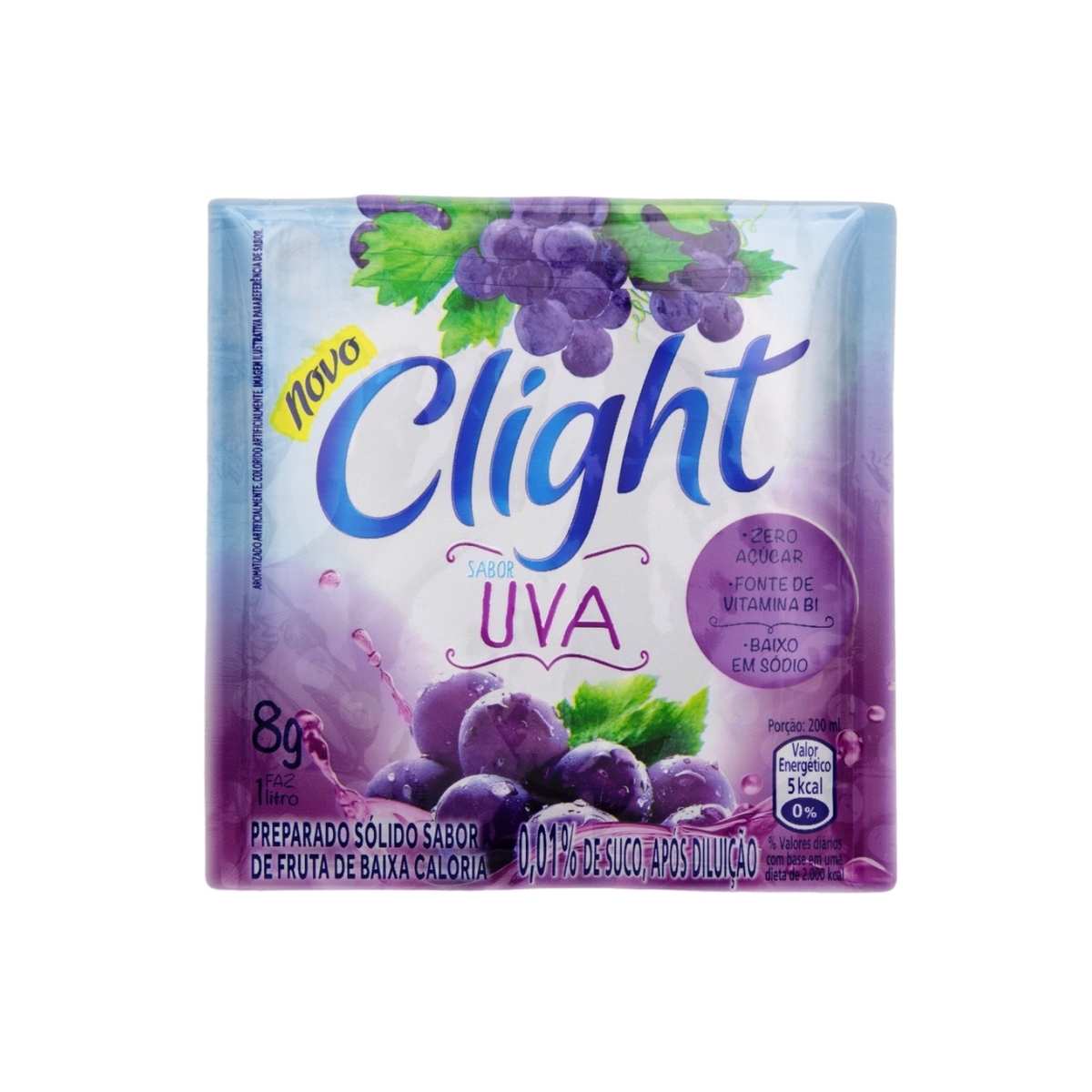 REFRESCO EM PÓ CLIGHT UVA 8G DISPLAY C/15 UNIDADES