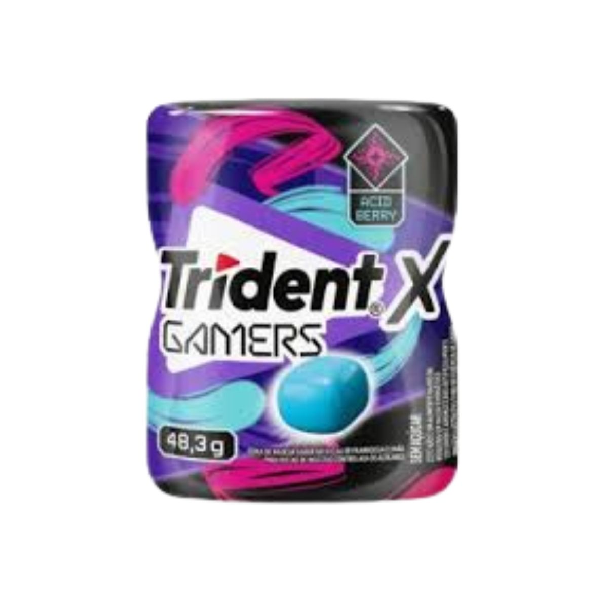 CHICLETE TRIDENT GAMERS ACID BERRY 6 UNIDADES C/36