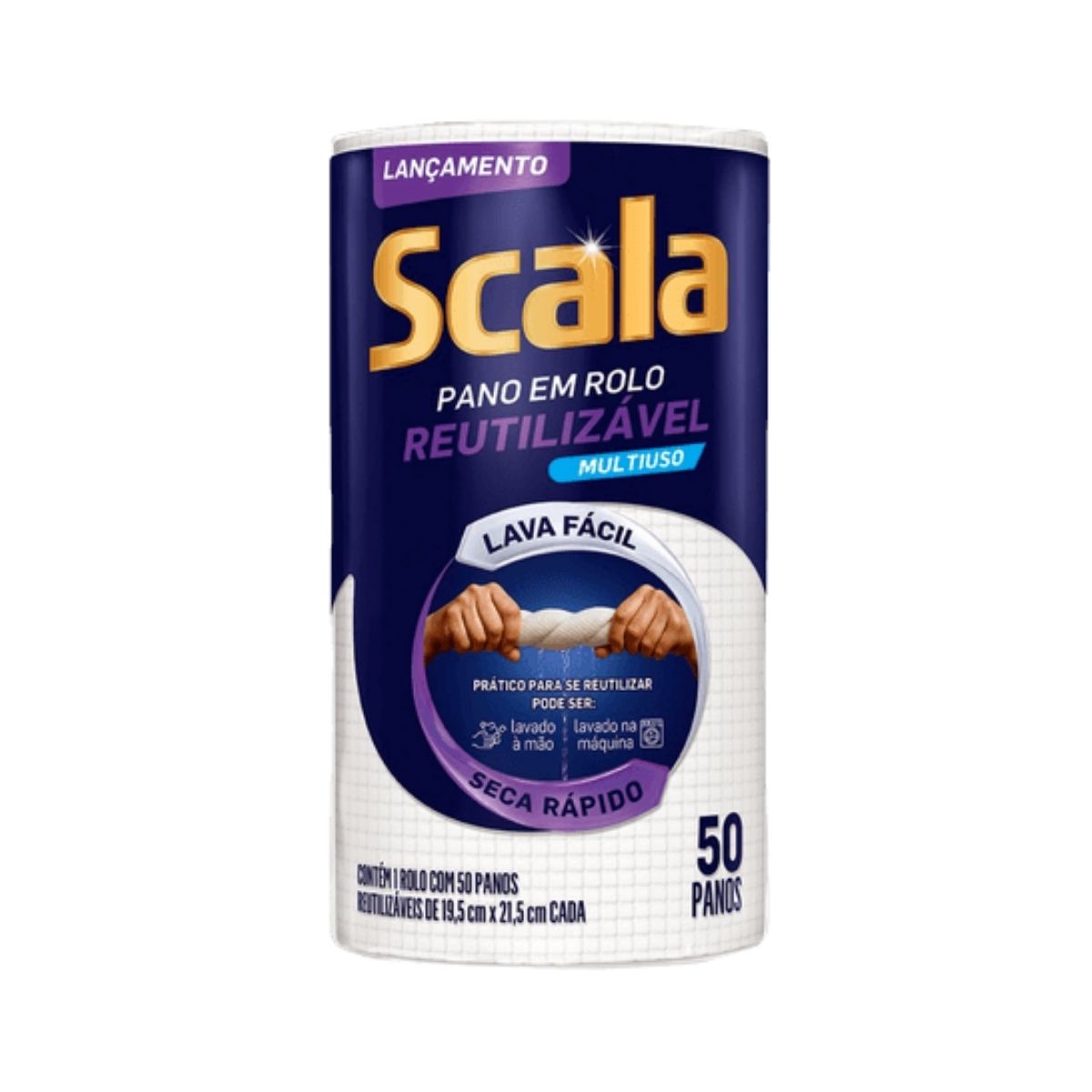 PANO MULTIUSO SCALA ROLO BRANCO 50 UNIDADES CAIXA C/24