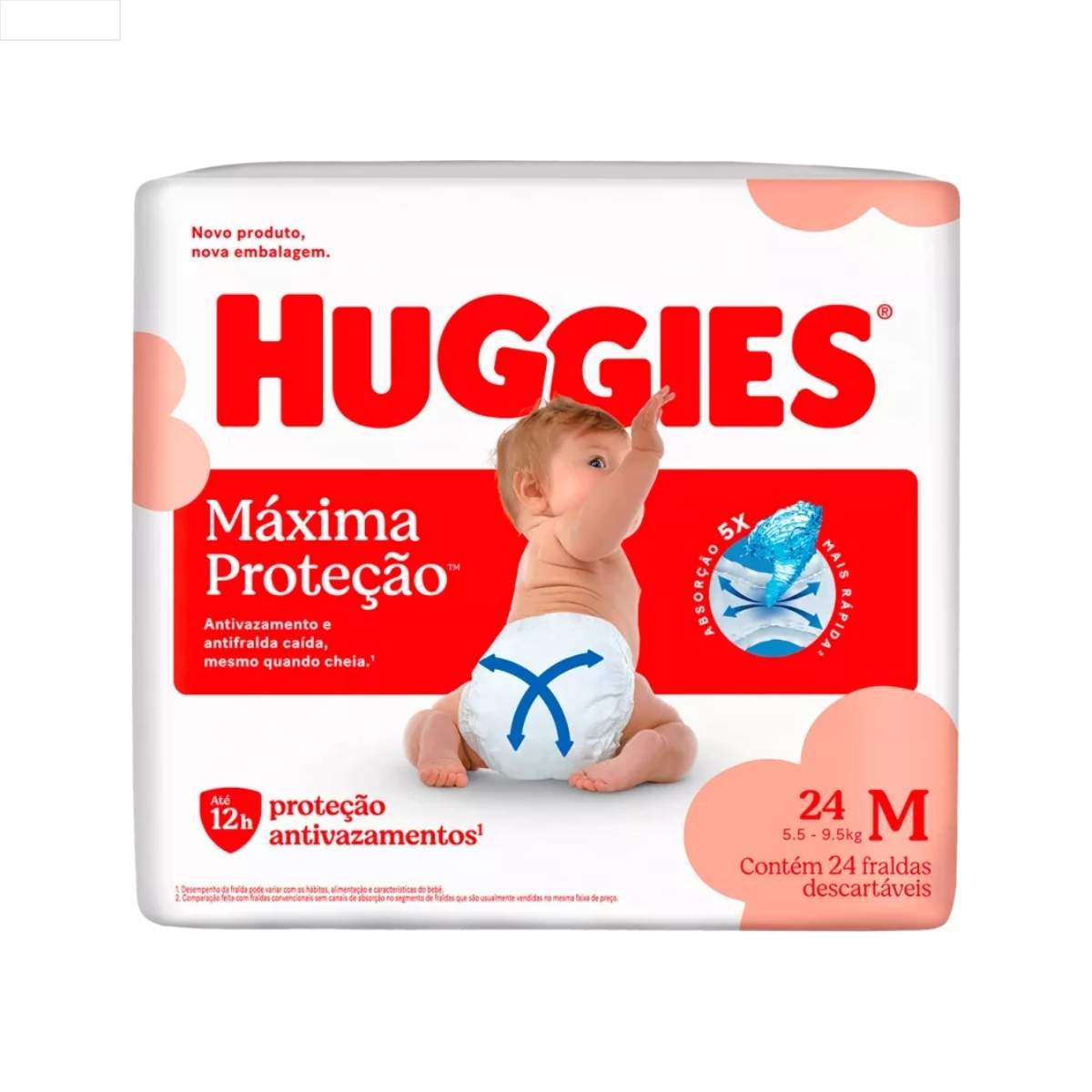 FRALDA INFANTIL HUGGIES C/24 SUPREME CARE JUMBO M
