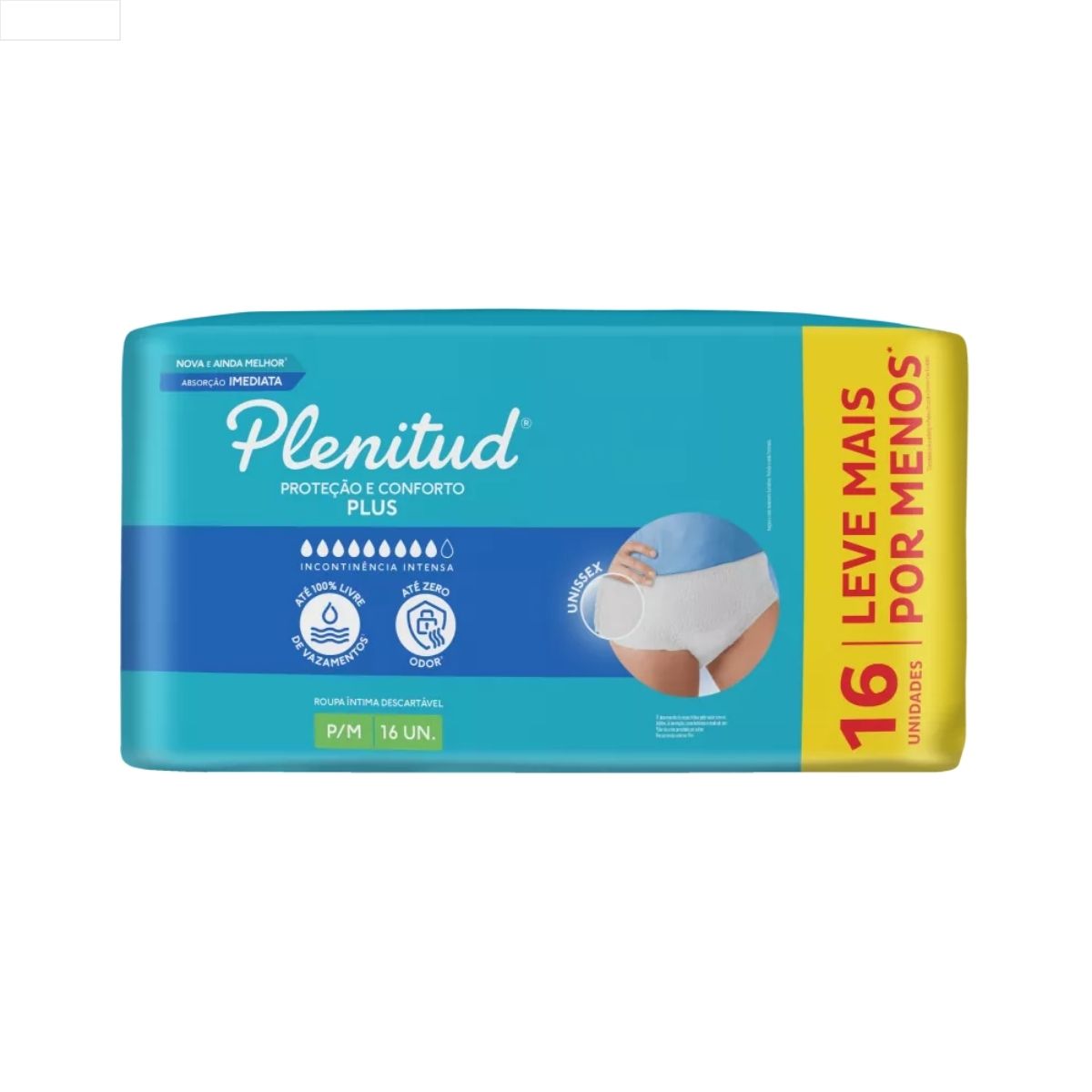FRALDA GERIÁTRICA PLENITUD C/16 ACTIVE PLUS P/M