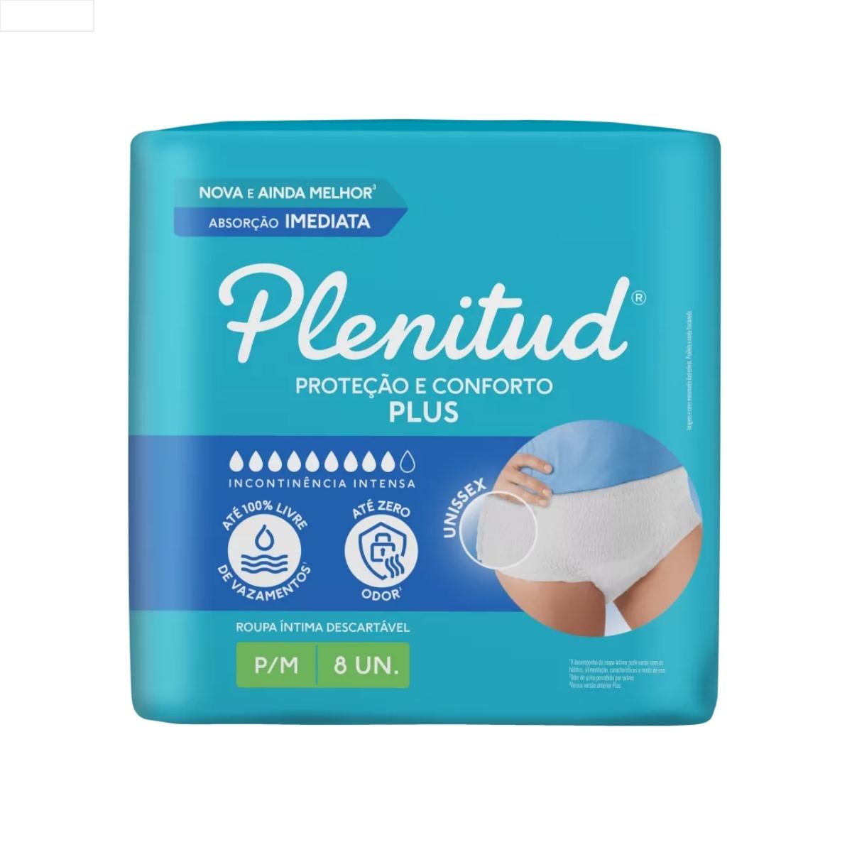 FRALDA GERIÁTRICA PLENITUD C/8 ACTIVE PLUS P/M