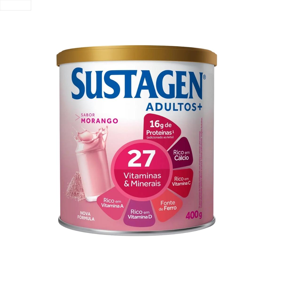 SUSTAGEN ADULTOS+ MORANGO 400G (12)