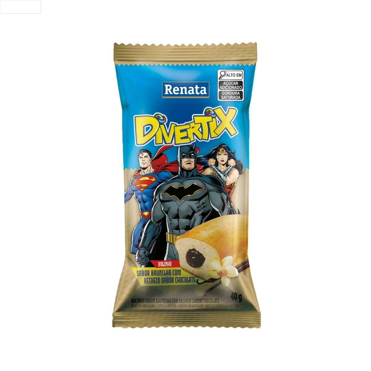 MINI BOLOS RENATA DIVERTIX BAUNILHA COM MOR 40G